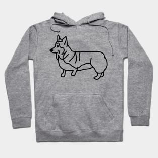 Dog Art Corgi Line Drawing Hoodie